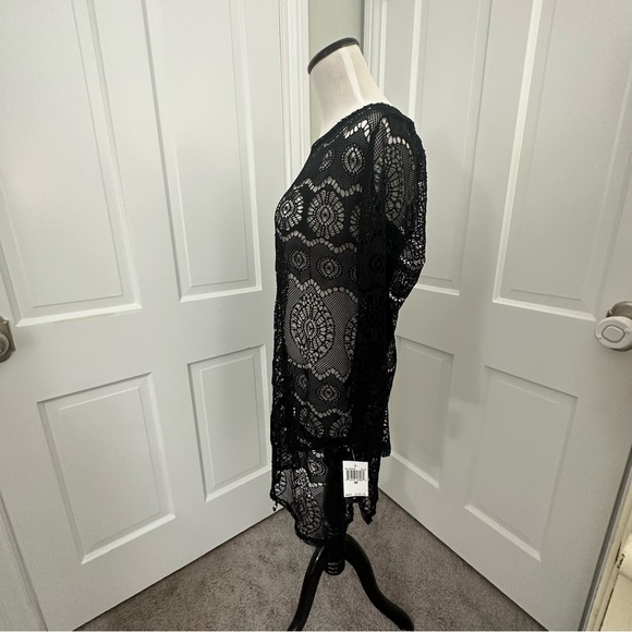 NWT! Ralph Lauren Sheer Swimsuit Cover up Black Lace M Bathing Coverup - Picture 4 of 9